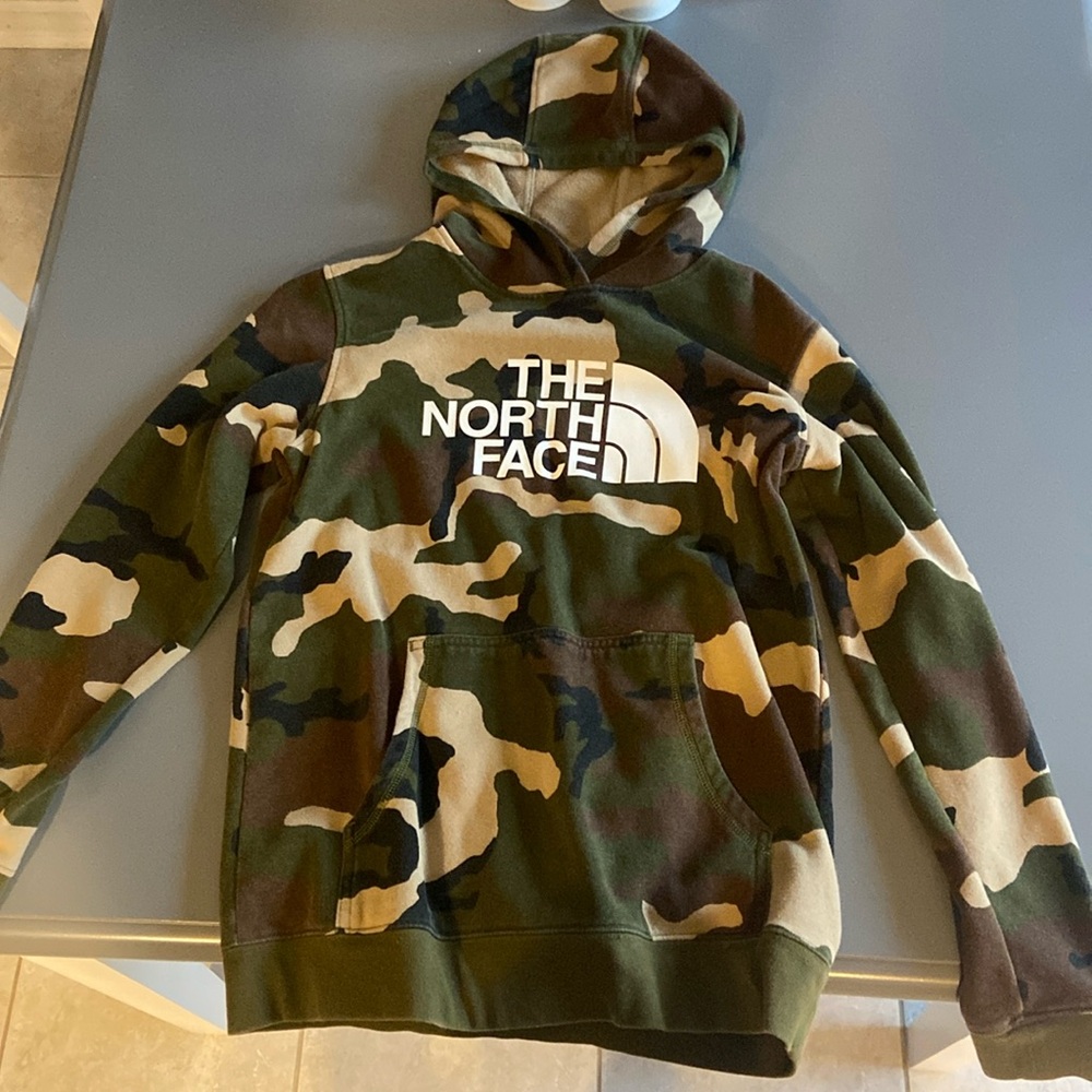 North Face camo kids hoodie